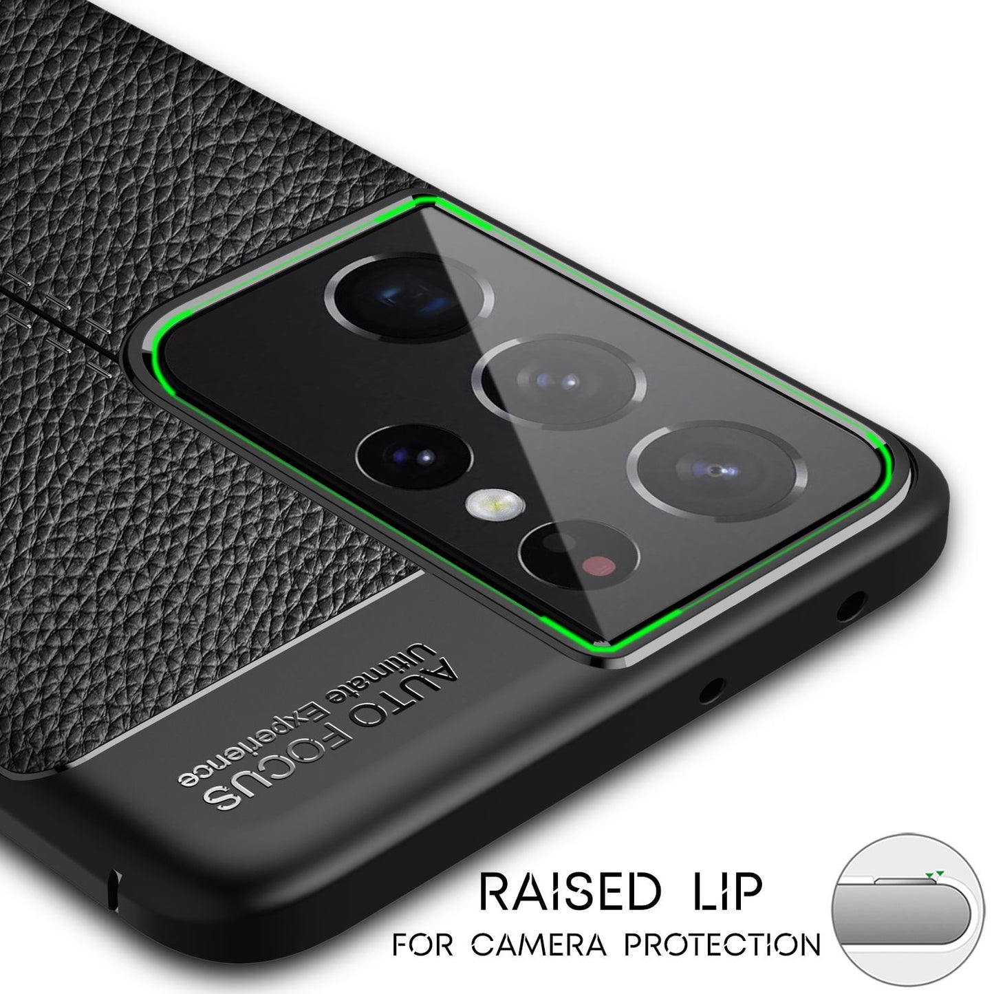 NALIA Leder-Optik Silikon Case für Samsung Galaxy S21 Ultra – Griffig & Matt – BARRON Handyhülle (Anti-Fingerprint, Stoßfest & Robust) – Marke aus Berlin