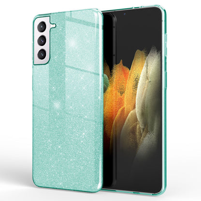 NALIA Glitzerhülle für Samsung Galaxy S21 – Funkelnder Glitzer-Look & Grip – SHINEPOP (Silikon Case) – Marke aus Berlin