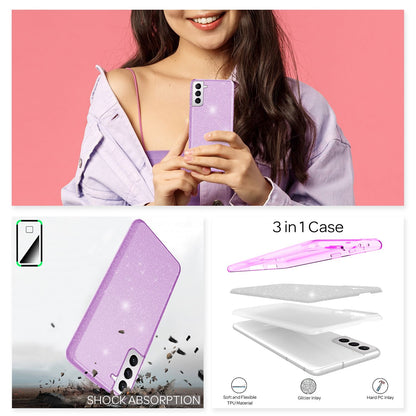 NALIA Glitzerhülle für Samsung Galaxy S21 – Funkelnder Glitzer-Look & Grip – SHINEPOP (Silikon Case) – Marke aus Berlin