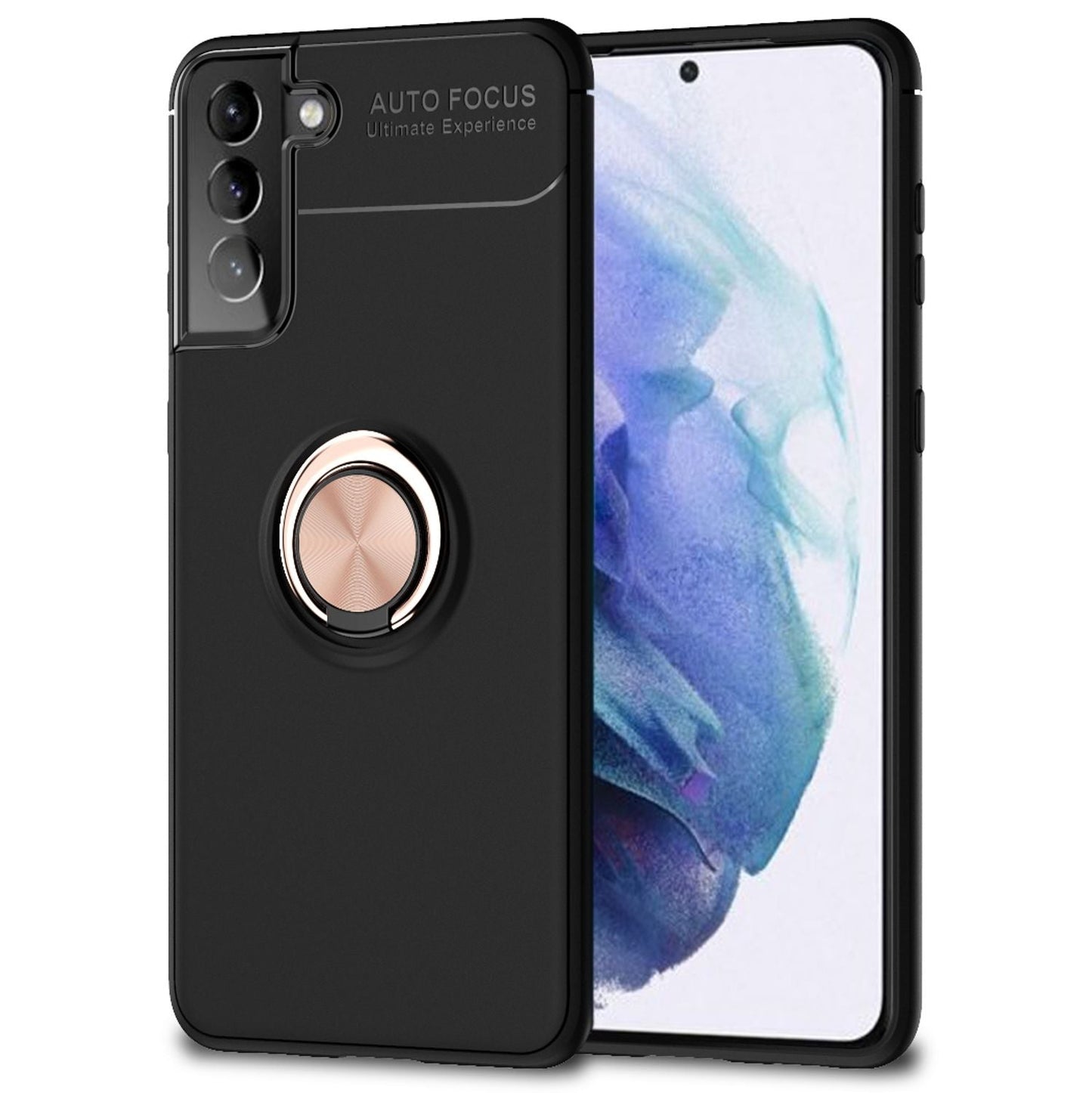 NALIA Ringhülle für Samsung Galaxy S21 – Ring-Ständer 360° & für Magnet-Halter – GRIP360 (Mattiertes Silikon Case) – Marke aus Berlin
