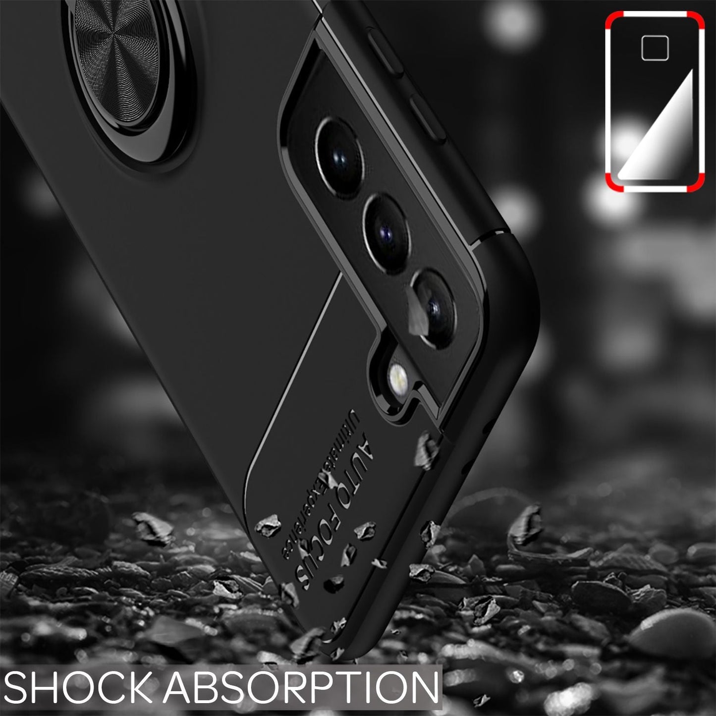 NALIA Ringhülle für Samsung Galaxy S21 – Ring-Ständer 360° & für Magnet-Halter – GRIP360 (Mattiertes Silikon Case) – Marke aus Berlin