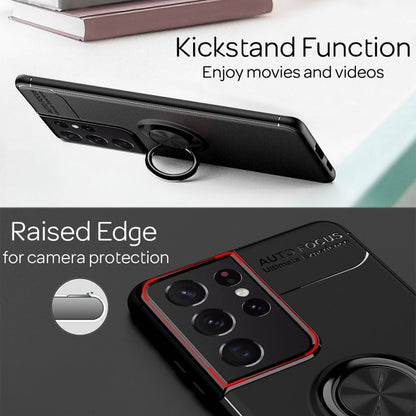 NALIA Ringhülle für Samsung Galaxy S21 Ultra – Ring-Ständer 360° & für Magnet-Halter – GRIP360 (Mattiertes Silikon Case) – Marke aus Berlin