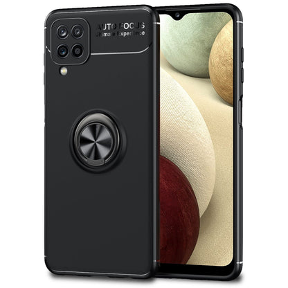NALIA Ring Handyhülle kompatibel mit Samsung Galaxy A12 Hülle, Silikon Cover mit 360-Grad Finger-Halter für magnetische KFZ-Halterung, Schutzhülle Phone Case Handy-Tasche Etui Bumper
