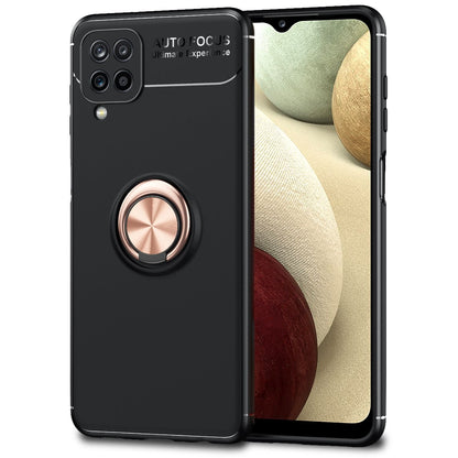 NALIA Ring Handyhülle kompatibel mit Samsung Galaxy A12 Hülle, Silikon Cover mit 360-Grad Finger-Halter für magnetische KFZ-Halterung, Schutzhülle Phone Case Handy-Tasche Etui Bumper