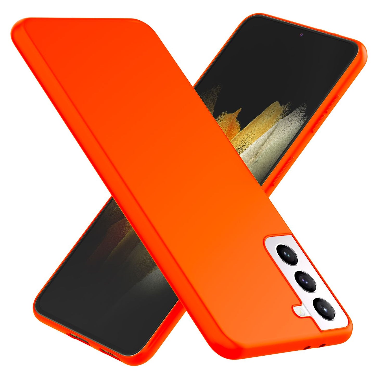 NALIA Neon Silikonhülle für Samsung Galaxy S21 – Soft-Touch & Signal-Neon – NEONSHOCK (Matte Schutzhülle) – Marke aus Berlin