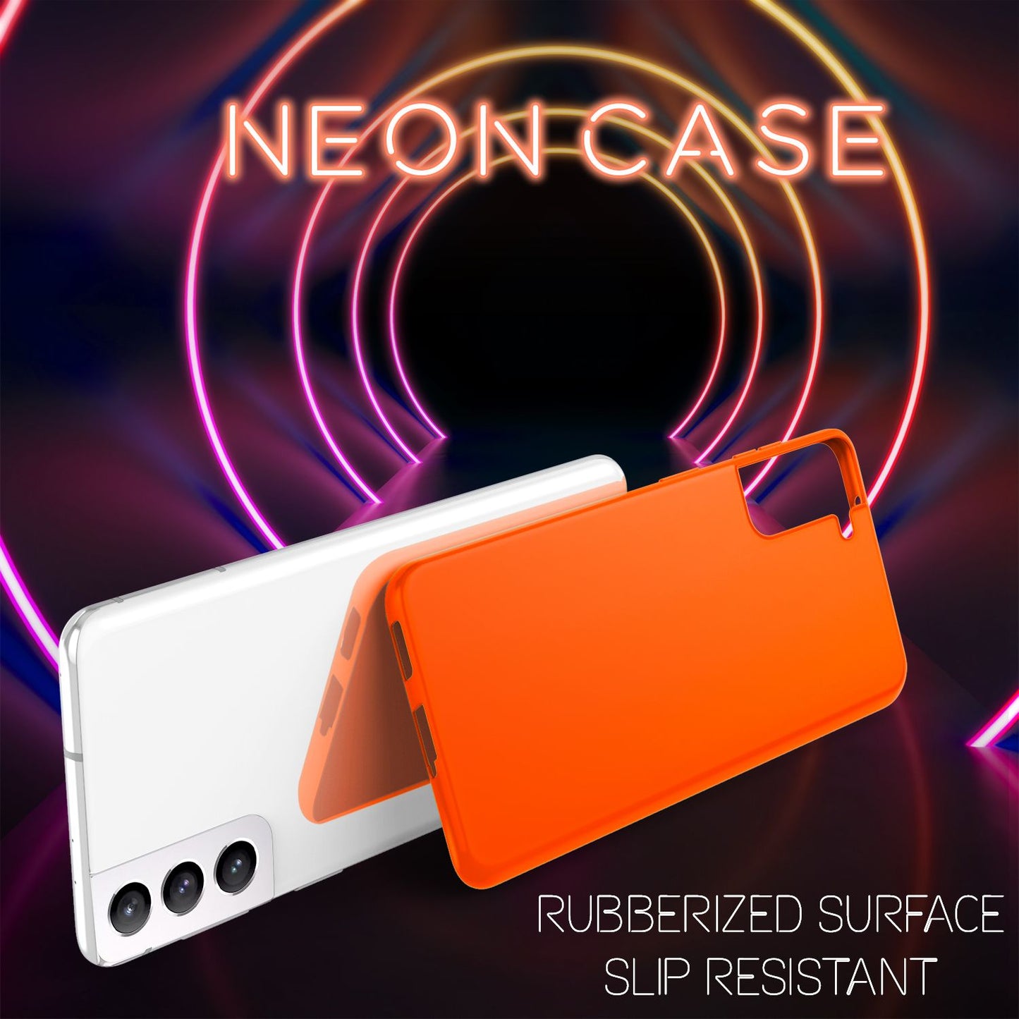 NALIA Neon Silikonhülle für Samsung Galaxy S21 – Soft-Touch & Signal-Neon – NEONSHOCK (Matte Schutzhülle) – Marke aus Berlin