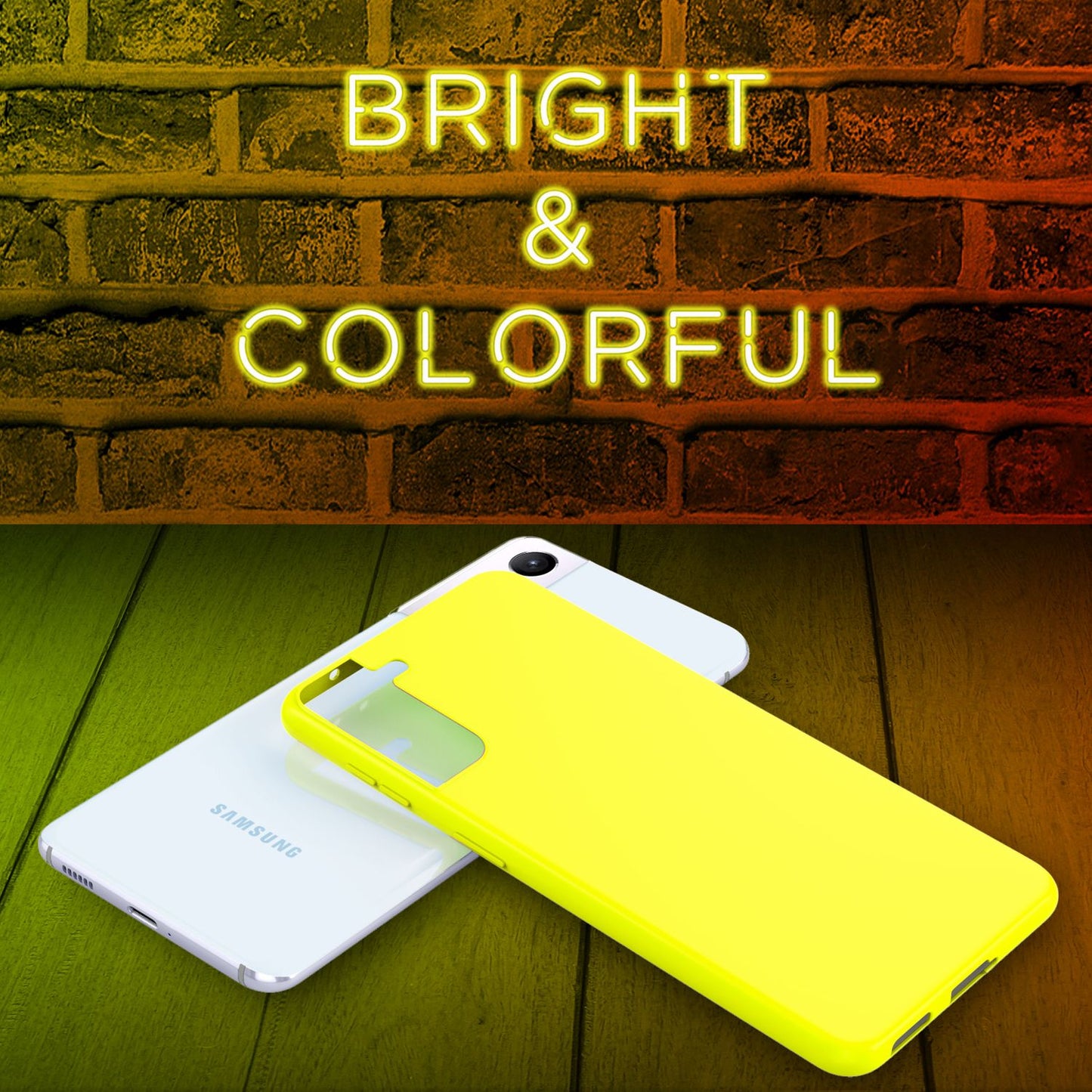 NALIA Neon Silikonhülle für Samsung Galaxy S21 Plus – Soft-Touch & Signal-Neon – NEONSHOCK (Matte Schutzhülle) – Marke aus Berlin