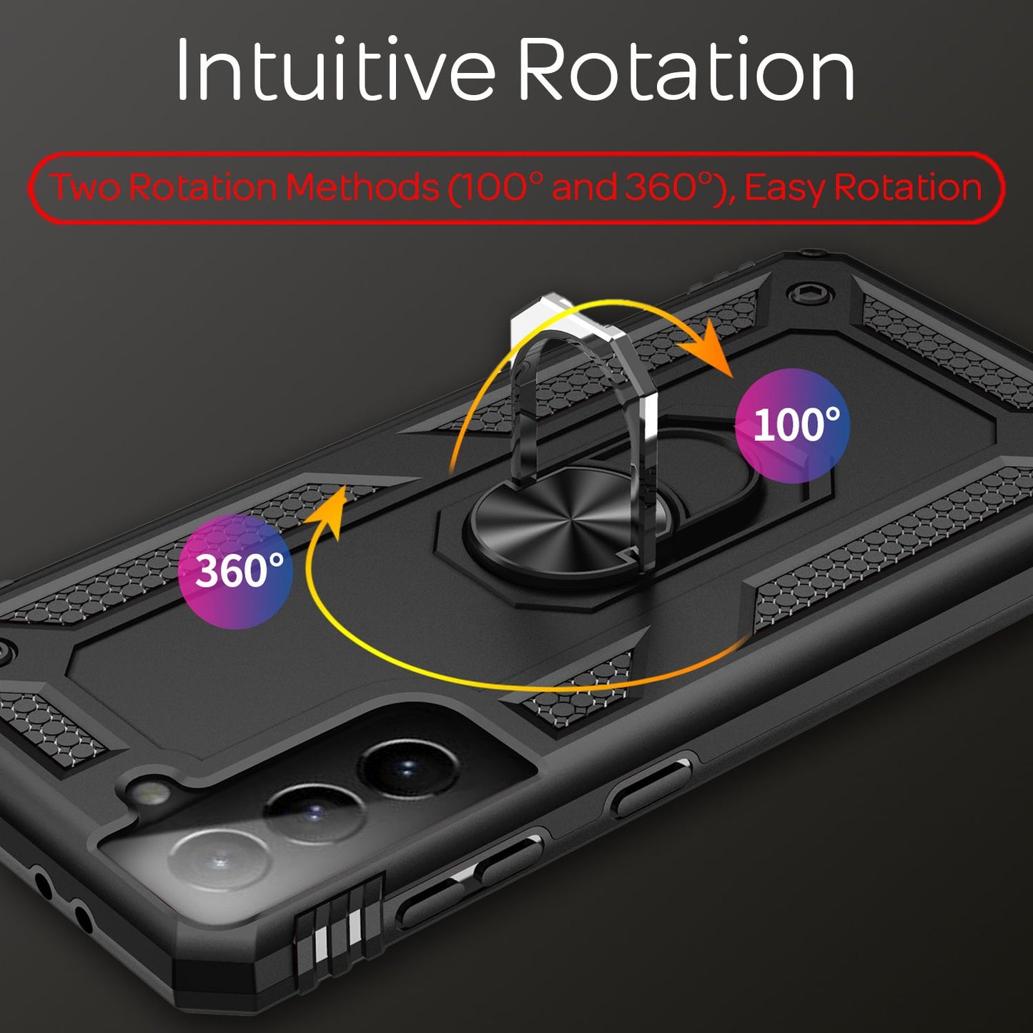 NALIA Panzerhülle für Samsung Galaxy S21 – Ring-Ständer 360° & Magnet-Halterung Kompatibel – RINGDEFEND (Stoßfestes Outdoor Case) – Marke aus Berlin