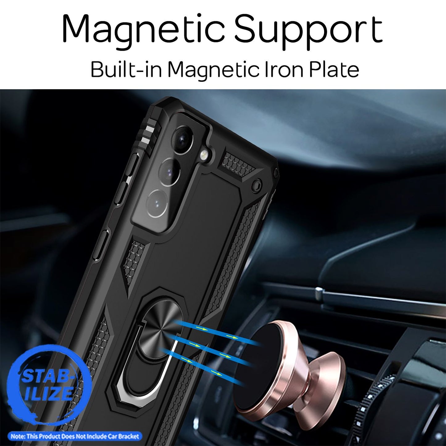 NALIA Panzerhülle für Samsung Galaxy S21 – Ring-Ständer 360° & Magnet-Halterung Kompatibel – RINGDEFEND (Stoßfestes Outdoor Case) – Marke aus Berlin