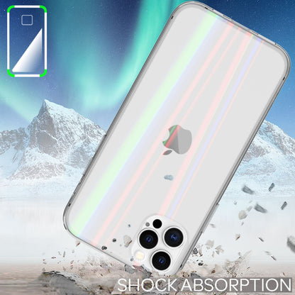 NALIA Transparente Glashülle für iPhone 12 Pro Max – Holografischer Prisma-Effekt (Regenbogen Schimmer) – 9H Hartglas & Anti-Gelb – AURORA – Marke aus Berlin