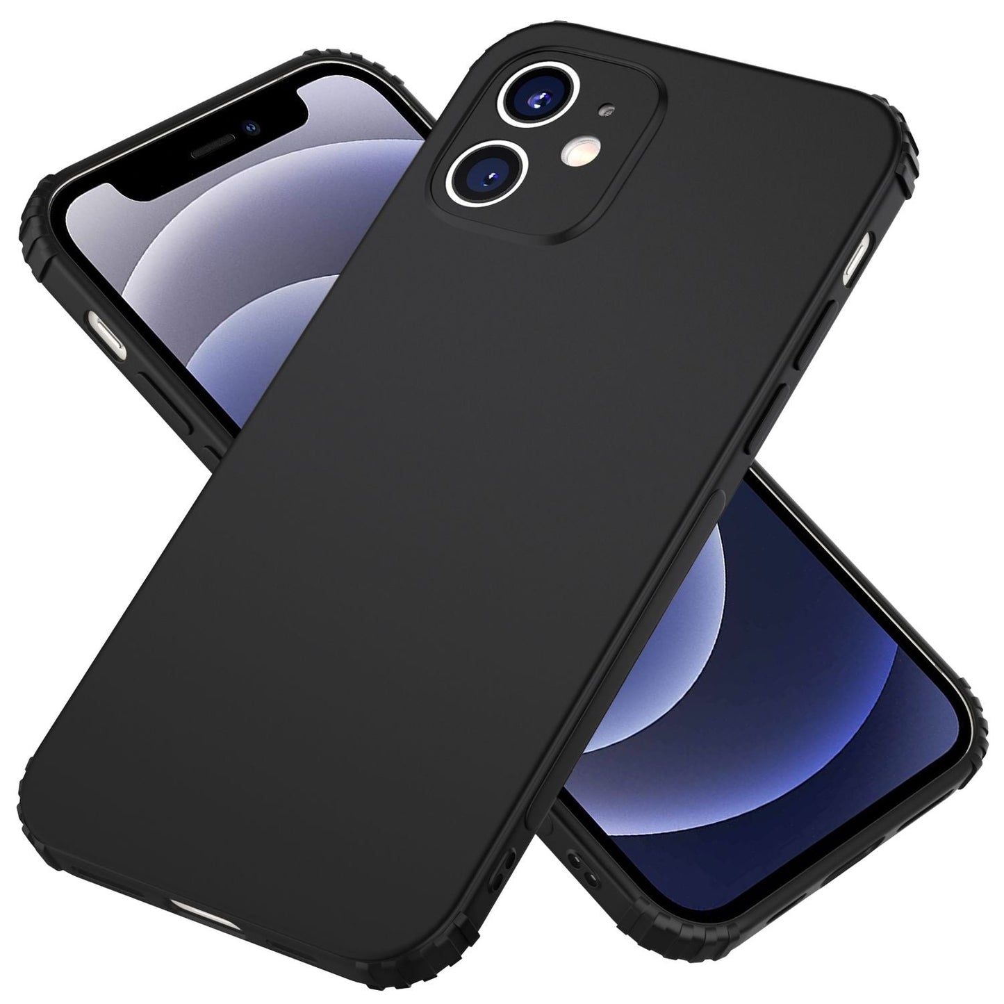 NALIA Extra Dünne Handyhülle kompatibel mit iPhone 12 Mini Hülle, Schutzhülle Matt Ultra-Slim Bumper Cover, Rutschfest & Stoßfest Phone Case Handy-Tasche Backcover TPU Silikonhülle Soft Skin - Schwarz