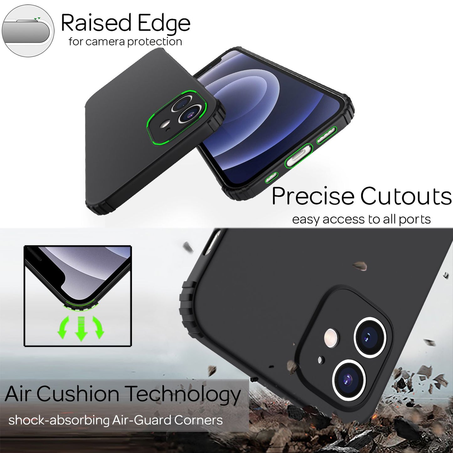 NALIA Extra Dünne Handyhülle kompatibel mit iPhone 12 Mini Hülle, Schutzhülle Matt Ultra-Slim Bumper Cover, Rutschfest & Stoßfest Phone Case Handy-Tasche Backcover TPU Silikonhülle Soft Skin - Schwarz
