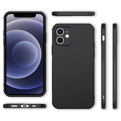 NALIA Extra Dünne Handyhülle kompatibel mit iPhone 12 Mini Hülle, Schutzhülle Matt Ultra-Slim Bumper Cover, Rutschfest & Stoßfest Phone Case Handy-Tasche Backcover TPU Silikonhülle Soft Skin - Schwarz