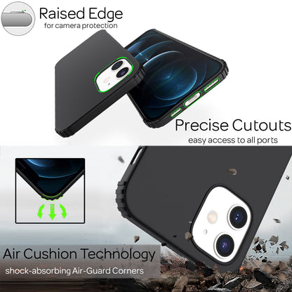 NALIA  Extra Dünne Handyhülle kompatibel mit iPhone 12 / iPhone 12 Pro Hülle, Schutzhülle Matt Ultra-Slim Bumper Cover, Rutschfest & Stoßfest Phone Case Handy-Tasche Backcover Silikonhülle - Schwarz