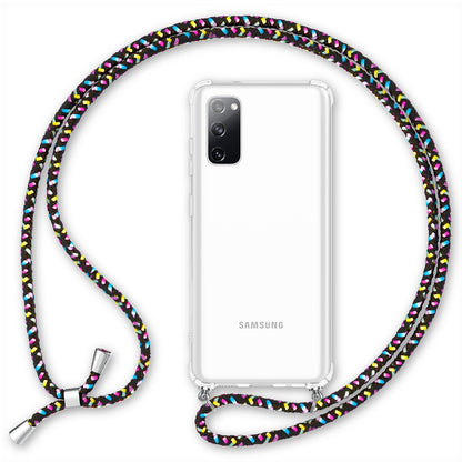 NALIA Handykette für Samsung Galaxy S20 FE – Transparentes Hybrid-Case & Band – HANGIT (Anti-Gelb Rückseite & Verstellbar) – Marke aus Berlin