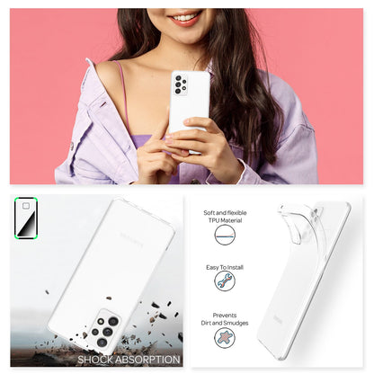 NALIA Transparente Silikonhülle für Samsung Galaxy A52 / A52 5G / A52s 5G – Anti-Gelb & Rutschfest – GLAZE (Handyhülle Kristallklar, Schlank & Stoßfest) – Marke aus Berlin