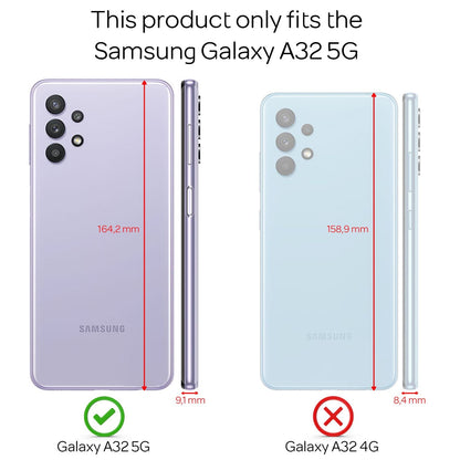 NALIA Handykette für Samsung Galaxy A32 5G – Transparentes Hybrid-Case & Band – HANGIT (Anti-Gelb Rückseite & Verstellbar) – Marke aus Berlin