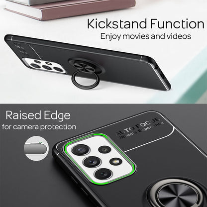 NALIA Ringhülle für Samsung Galaxy A72 – Ring-Ständer 360° & für Magnet-Halter – GRIP360 (Mattiertes Silikon Case) – Marke aus Berlin