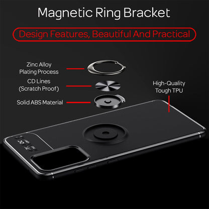NALIA Ringhülle für Samsung Galaxy A72 – Ring-Ständer 360° & für Magnet-Halter – GRIP360 (Mattiertes Silikon Case) – Marke aus Berlin