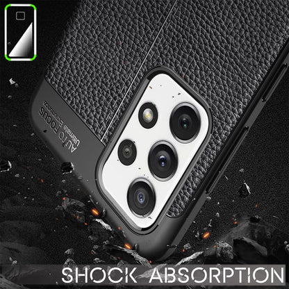 NALIA Design Case kompatibel mit Samsung Galaxy A72 Hülle, Leder Look Stylische Handyhülle Stoßfeste Silikon Schutzhülle, Slim Phone Backcover Skin Dünne Handy-Tasche Cover Etui Kratzfest - Schwarz