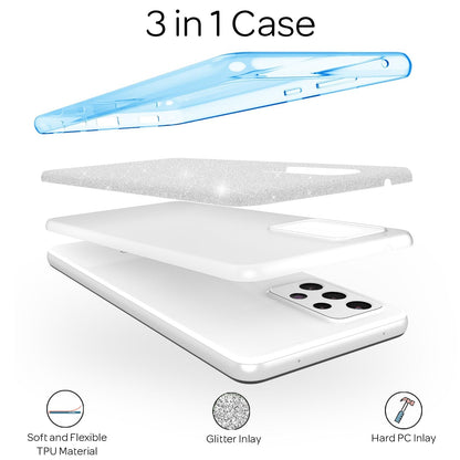 NALIA Glitzerhülle für Samsung Galaxy A72 – Funkelnder Glitzer-Look & Grip – SHINEPOP (Silikon Case) – Marke aus Berlin