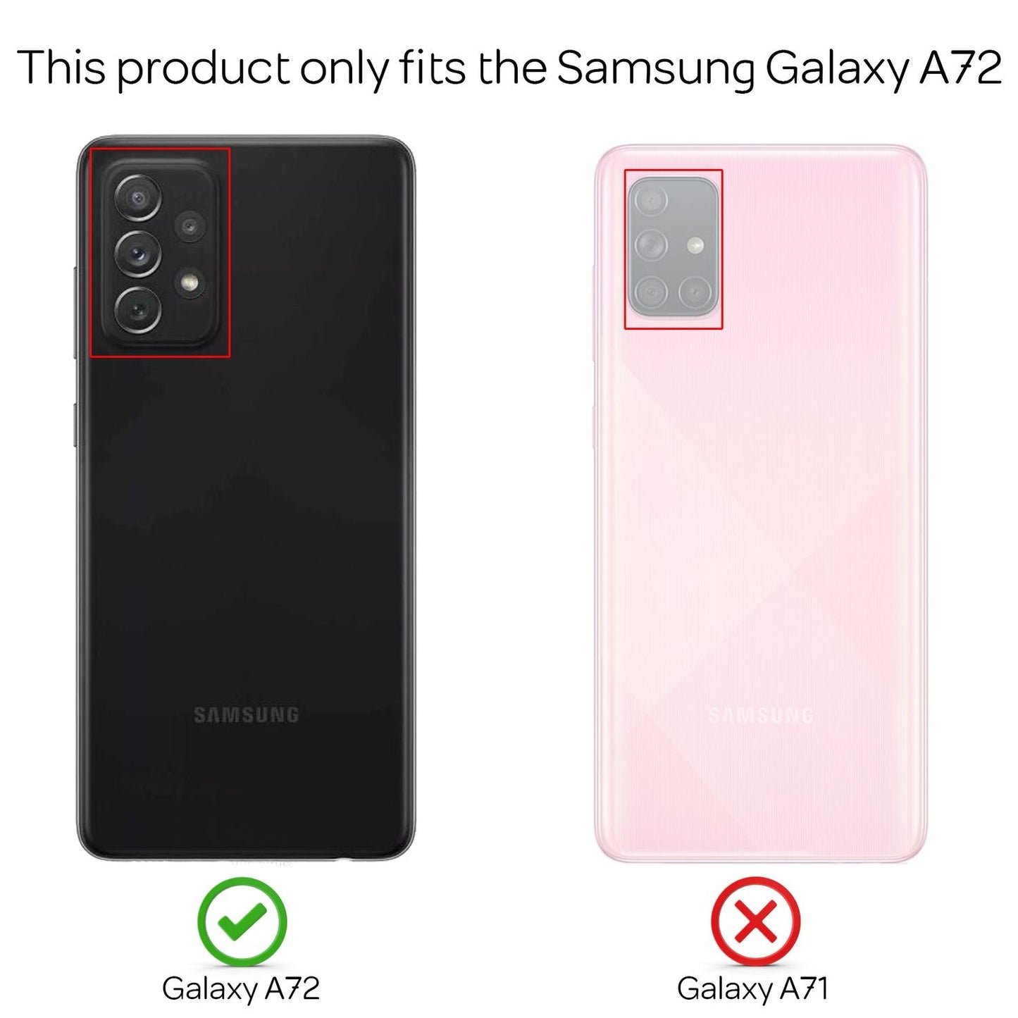 NALIA Handykette für Samsung Galaxy A72 – Transparentes Hybrid-Case & Band – HANGIT (Anti-Gelb Rückseite & Verstellbar) – Marke aus Berlin