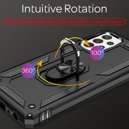 NALIA Panzerhülle für Samsung Galaxy A52 / A52 5G / A52s 5G – Ring-Ständer 360° & Magnet-Halterung Kompatibel – RINGDEFEND (Stoßfestes Outdoor Case) – Marke aus Berlin