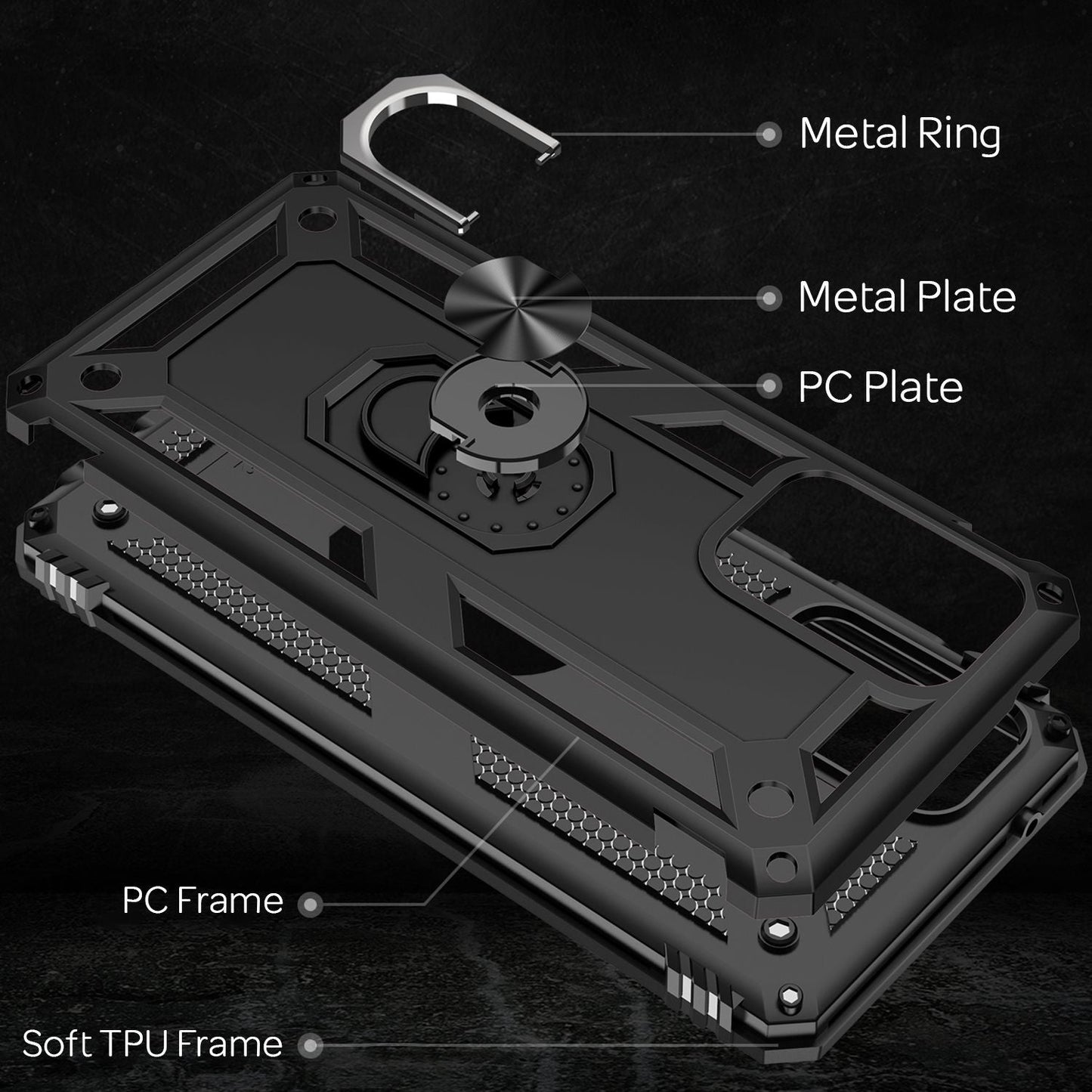 NALIA Panzerhülle für Samsung Galaxy A52 / A52 5G / A52s 5G – Ring-Ständer 360° & Magnet-Halterung Kompatibel – RINGDEFEND (Stoßfestes Outdoor Case) – Marke aus Berlin