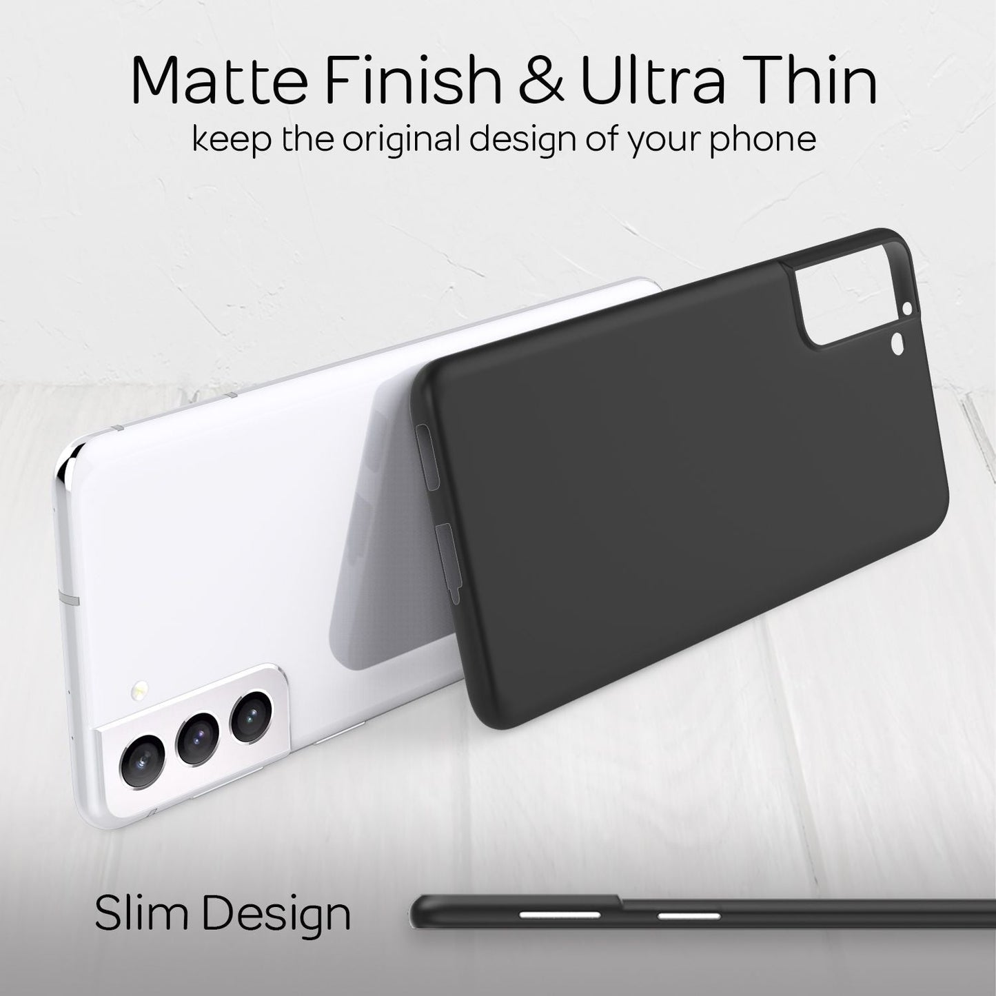NALIA Ultra Slim Hardcase für Samsung Galaxy S21 Plus – Matt & 0.3mm Dünn – PHANTOM (Hauchdünnes Cover & Kamera-Vollschutz) – Marke aus Berlin