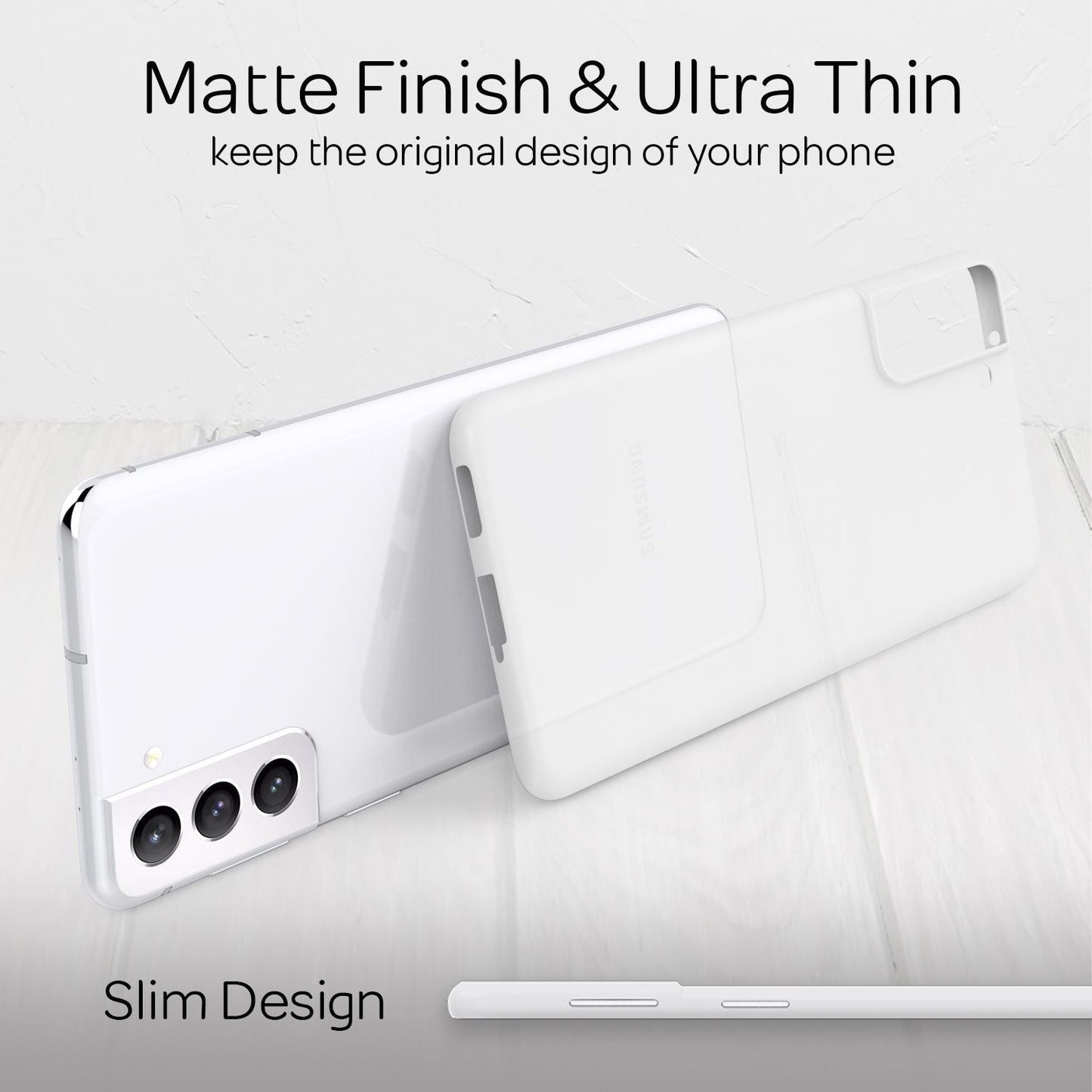 NALIA Ultra Slim Hardcase für Samsung Galaxy S21 Plus – Matt & 0.3mm Dünn – PHANTOM (Hauchdünnes Cover & Kamera-Vollschutz) – Marke aus Berlin