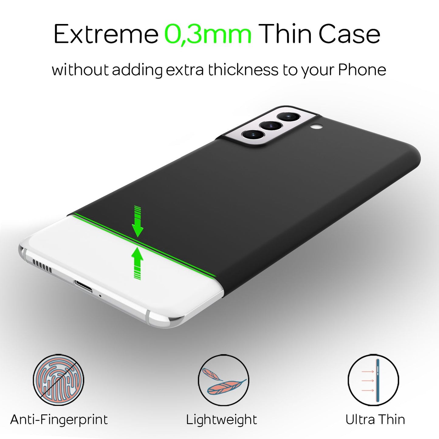 NALIA Ultra Slim Hardcase für Samsung Galaxy S21 Plus – Matt & 0.3mm Dünn – PHANTOM (Hauchdünnes Cover & Kamera-Vollschutz) – Marke aus Berlin