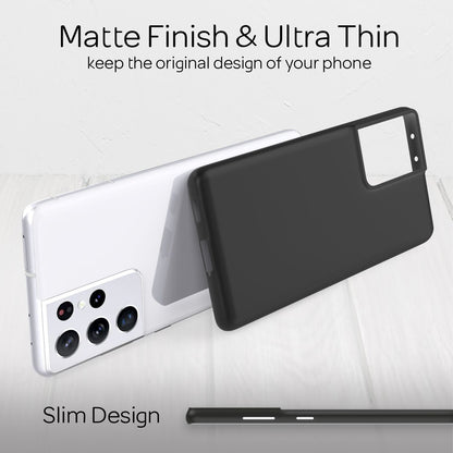 NALIA Ultra Slim Hardcase für Samsung Galaxy S21 Ultra – Matt & 0.3mm Dünn – PHANTOM (Hauchdünnes Cover & Kamera-Vollschutz) – Marke aus Berlin