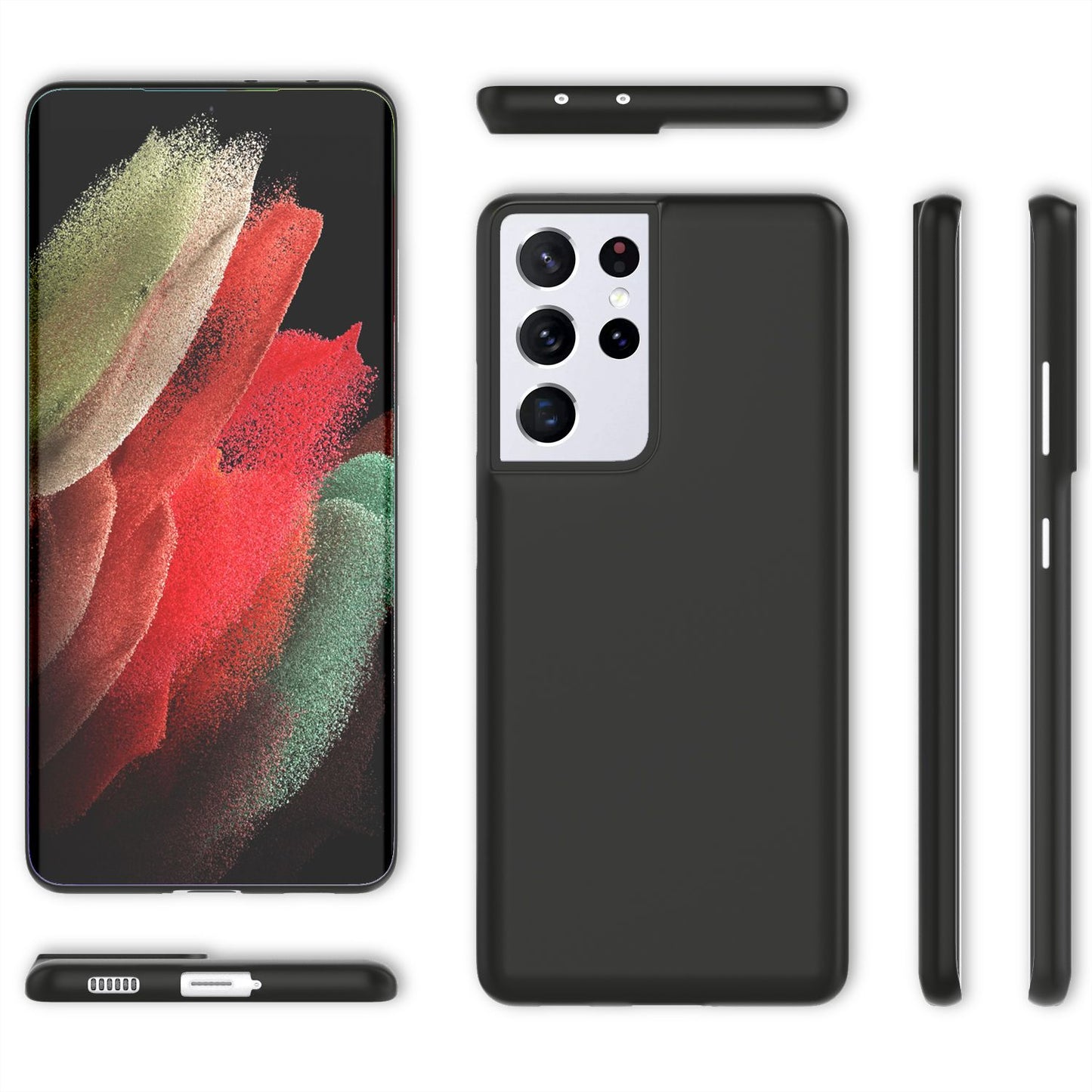 NALIA Ultra Slim Hardcase für Samsung Galaxy S21 Ultra – Matt & 0.3mm Dünn – PHANTOM (Hauchdünnes Cover & Kamera-Vollschutz) – Marke aus Berlin