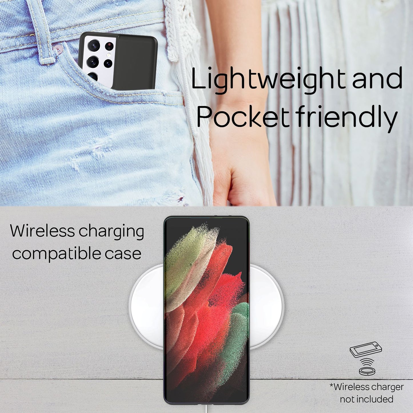 NALIA Ultra Slim Hardcase für Samsung Galaxy S21 Ultra – Matt & 0.3mm Dünn – PHANTOM (Hauchdünnes Cover & Kamera-Vollschutz) – Marke aus Berlin