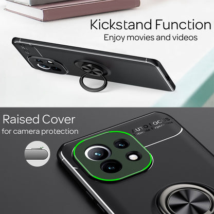 NALIA Ring Handyhülle kompatibel mit Xiaomi Mi 11 5G Hülle, Silikon Cover mit 360-Grad Finger-Halter für magnetische KFZ-Halterung, Kickstand Schutzhülle Phone Case Handy-Tasche Bumper