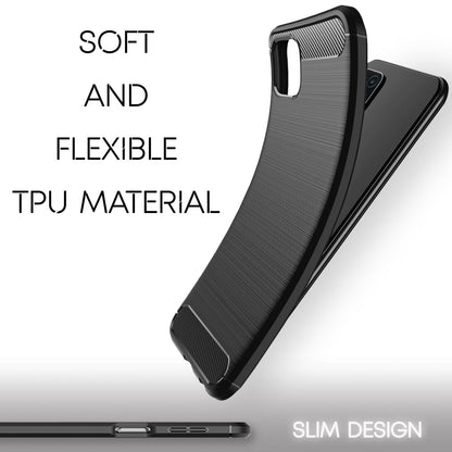 NALIA Silikonhülle für Samsung Galaxy A22 5G – Rutschfest & Matt – VORTEX (Gebürstete Optik & Carbon Design) – Marke aus Berlin