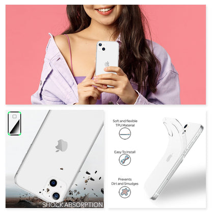 NALIA Transparente Silikonhülle für iPhone 13 – Anti-Gelb & Rutschfest – GLAZE (Handyhülle Kristallklar, Schlank & Stoßfest) – Marke aus Berlin