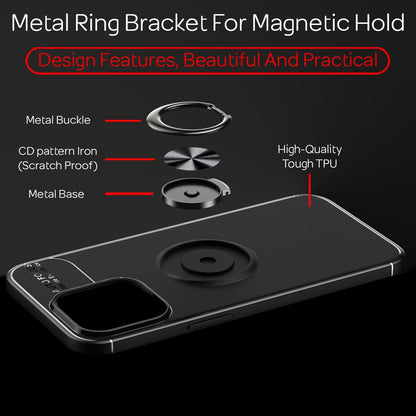NALIA Ringhülle für iPhone 13 Pro Max – Ring-Ständer 360° & für Magnet-Halter – GRIP360 (Mattiertes Silikon Case) – Marke aus Berlin
