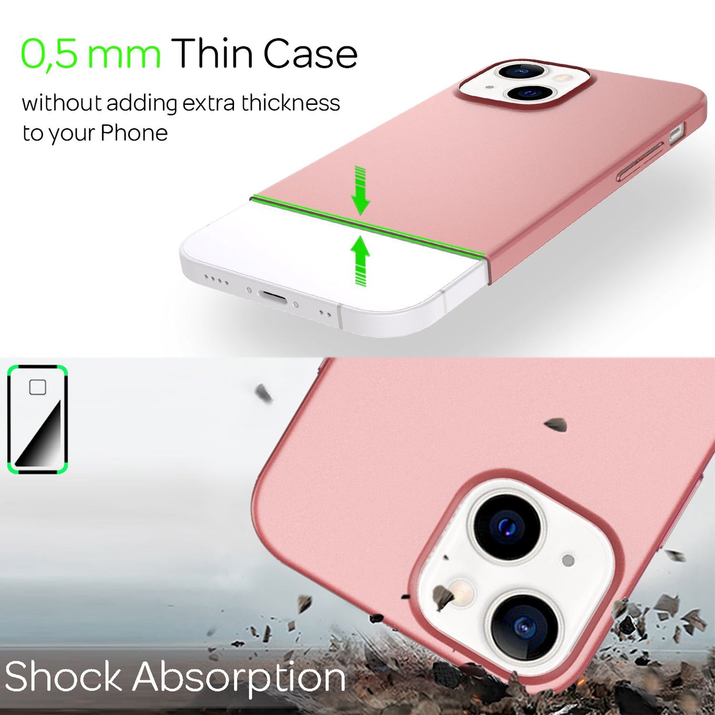 NALIA Ultra Slim Hardcase für iPhone 13 Mini – Anti-Fingerabdruck & 0.5mm Dünn – PUREFIT (Matt & Leicht) – Marke aus Berlin