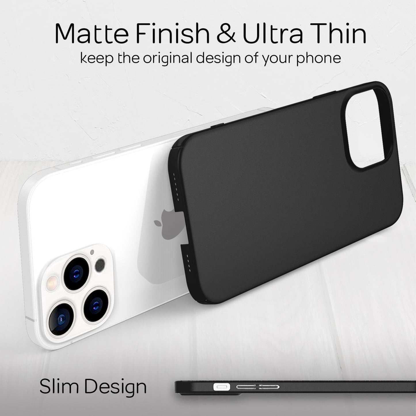 NALIA Ultra Slim Hardcase für iPhone 13 Pro Max – Anti-Fingerabdruck & 0.5mm Dünn – PUREFIT (Matt & Leicht) – Marke aus Berlin