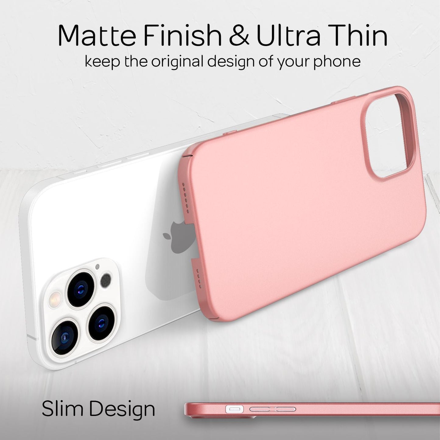 NALIA Ultra Slim Hardcase für iPhone 13 Pro Max – Anti-Fingerabdruck & 0.5mm Dünn – PUREFIT (Matt & Leicht) – Marke aus Berlin