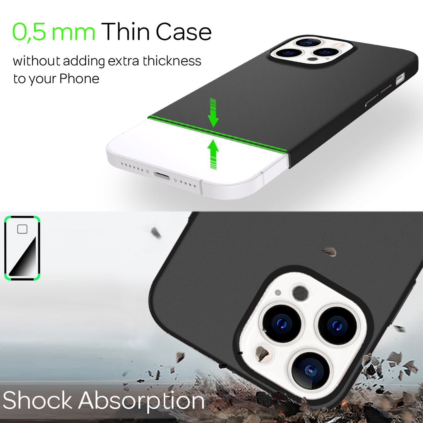 NALIA Ultra Slim Hardcase für iPhone 13 Pro Max – Anti-Fingerabdruck & 0.5mm Dünn – PUREFIT (Matt & Leicht) – Marke aus Berlin