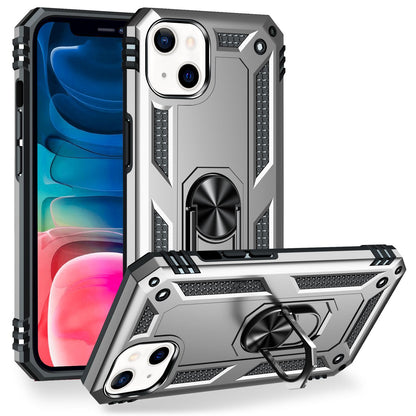NALIA Military-Style Ringhülle kompatibel mit iPhone 13 Mini Hülle, Extrem Schützend Stoßfest Robust Outdoor Case, 360° Ring für Standfunktion & KFZ-Halterung, Hardcase & Silikon Cover