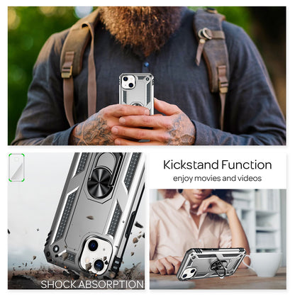 NALIA Military-Style Ringhülle kompatibel mit iPhone 13 Mini Hülle, Extrem Schützend Stoßfest Robust Outdoor Case, 360° Ring für Standfunktion & KFZ-Halterung, Hardcase & Silikon Cover