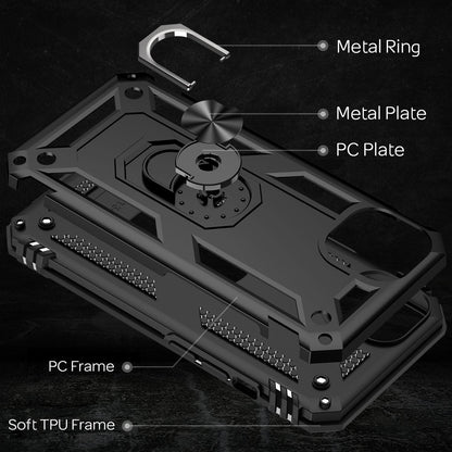 NALIA Military-Style Ringhülle kompatibel mit iPhone 13 Mini Hülle, Extrem Schützend Stoßfest Robust Outdoor Case, 360° Ring für Standfunktion & KFZ-Halterung, Hardcase & Silikon Cover