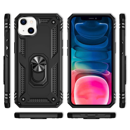 NALIA Military-Style Ringhülle kompatibel mit iPhone 13 Mini Hülle, Extrem Schützend Stoßfest Robust Outdoor Case, 360° Ring für Standfunktion & KFZ-Halterung, Hardcase & Silikon Cover
