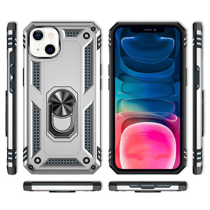 NALIA Military-Style Ringhülle kompatibel mit iPhone 13 Mini Hülle, Extrem Schützend Stoßfest Robust Outdoor Case, 360° Ring für Standfunktion & KFZ-Halterung, Hardcase & Silikon Cover