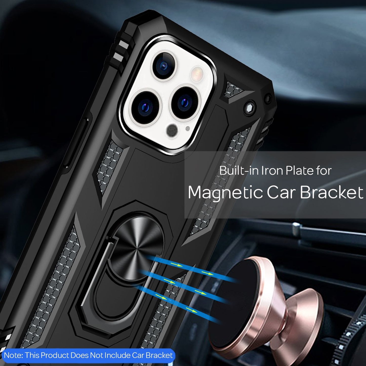 NALIA Panzerhülle für iPhone 13 Pro Max – Ring-Ständer 360° & Magnet-Halterung Kompatibel – RINGDEFEND (Stoßfestes Outdoor Case) – Marke aus Berlin