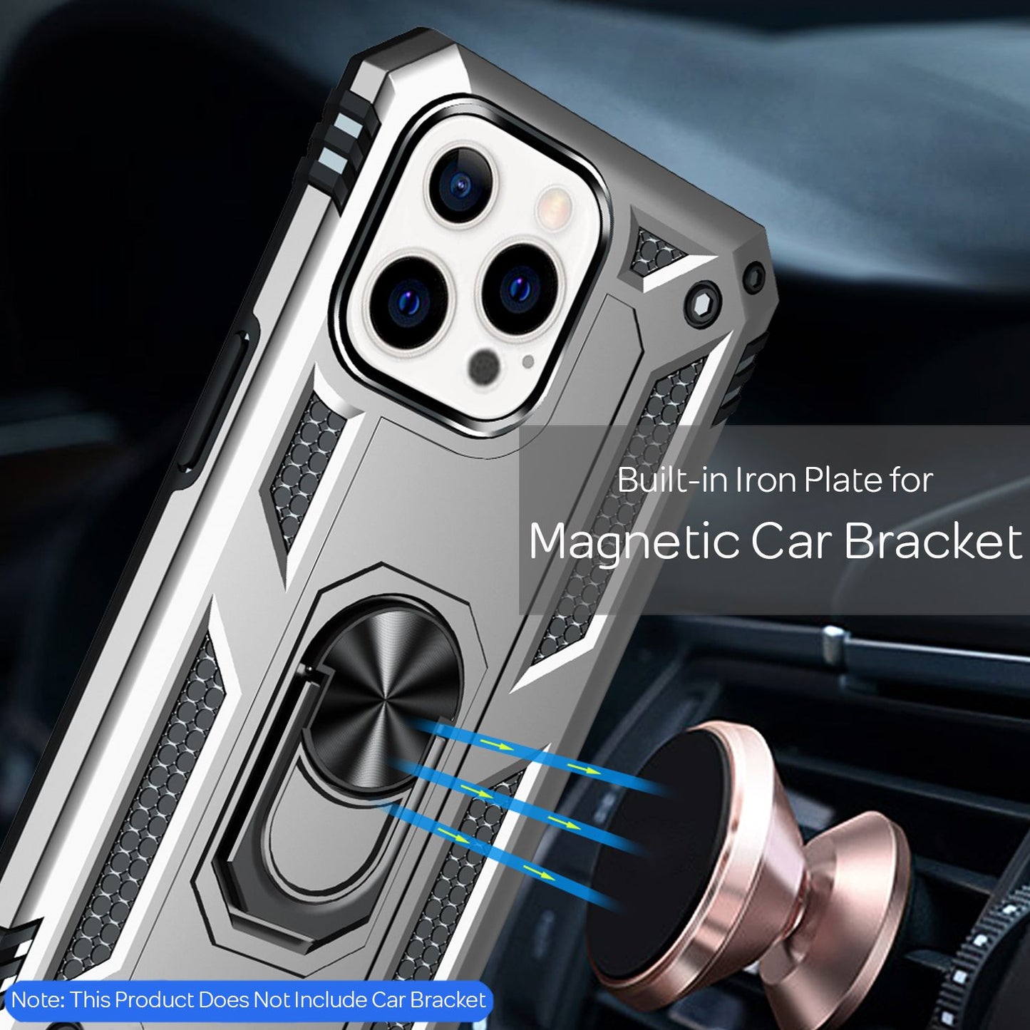 NALIA Panzerhülle für iPhone 13 Pro Max – Ring-Ständer 360° & Magnet-Halterung Kompatibel – RINGDEFEND (Stoßfestes Outdoor Case) – Marke aus Berlin
