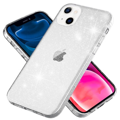 NALIA Glitzerhülle für iPhone 13 Mini – Funkelndes Silikon Case – DAZZLIN (Transparent & Stoßfest) – Marke aus Berlin